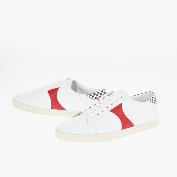 Celine triomphe leather white sneakers with horse fur details size 43 TR01L - Picture 2 of 15